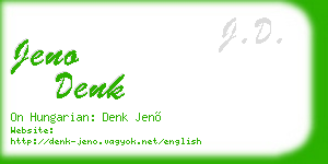 jeno denk business card
