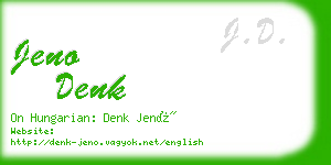 jeno denk business card